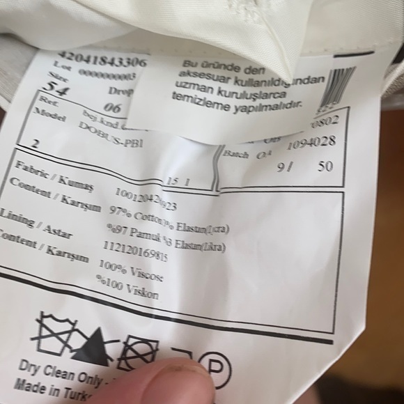 MENS NETWORK SOLID CREAM BLAZER SIZE 54 - Picture 3 of 4